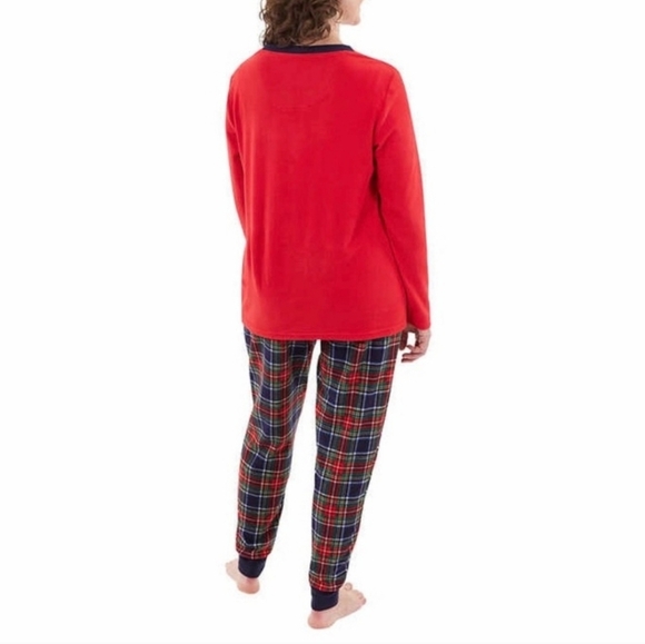 Eddie Bauer Red Top with Plaid Pajama Pants - Picture 2 of 13